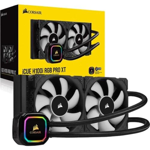 Corsair iCUE H100i RGB Pro XT 240mm Radiator Dual 120mm PWM Fans Software Control Liquid CPU Cooler