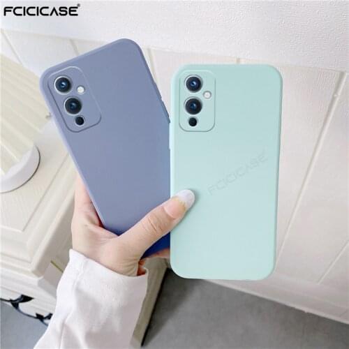 Square Soft Silicone Case For Oneplus 9 Pro Camdy Color Cover For Oneplus 9R 1+9 8T 8 1+8T 7 1+7T Nord Covers capa