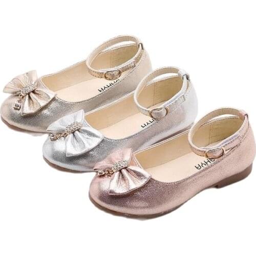 Summer & Spring Girls Shoes With Bowtie Fashion Casual Soft Bottom Female Children Shoes Size 26-36