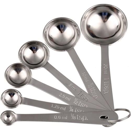 5pcs/Set Measuring Spoon Useful Stainless Steel Measuring cup Cozinha Coffee Measuring Spoons Tea