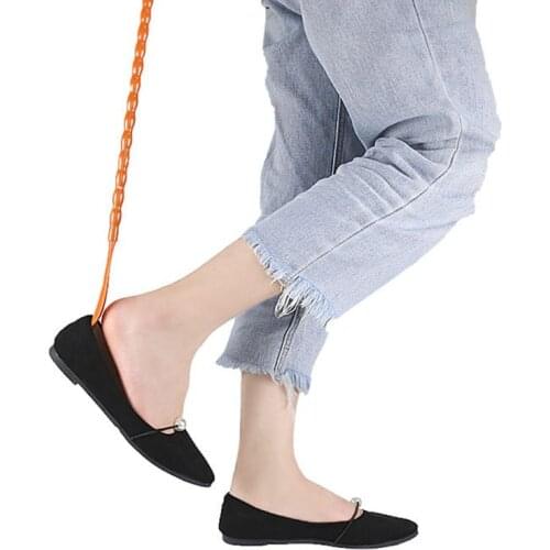 Y1UF 2 In 1 Multifunction Back Scratcher Shoehorn Cucurbit Shaped Anti-Slip Long Handle Shoe Horn Manual Massager Shoe Lifter