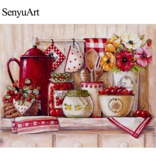 SenyuArt Cross-Stitch Kits Rhinestones 3d Diamont Paintings Embroidery Mosaic Paint By Numbers Accessories Full Drill Decoration