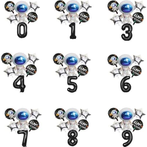 New Space Travelling Globos Happy Birthday party decor outer space astronaut foil balloons ET Planet explore partner kids boy