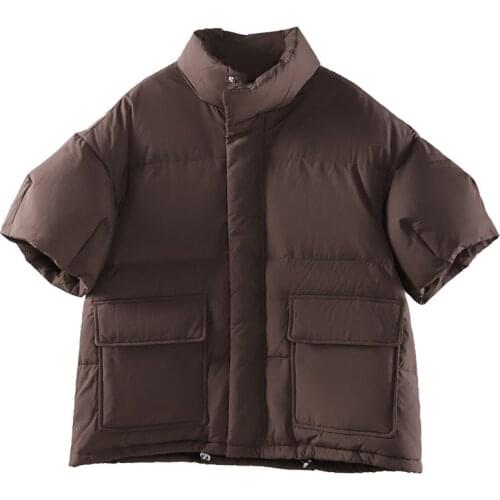 Autumn Winter Down Cotton Vest Half Sleeve Wild Jacket Thick Section Warm Vest Women