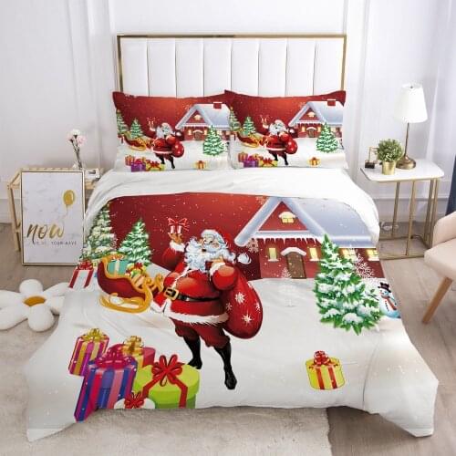 3D Bedding Sets XMAS Duvet Cover Set Quilt Covers and Pillow Shams Camel Comforther Case Father Christmas Design Bedclothes