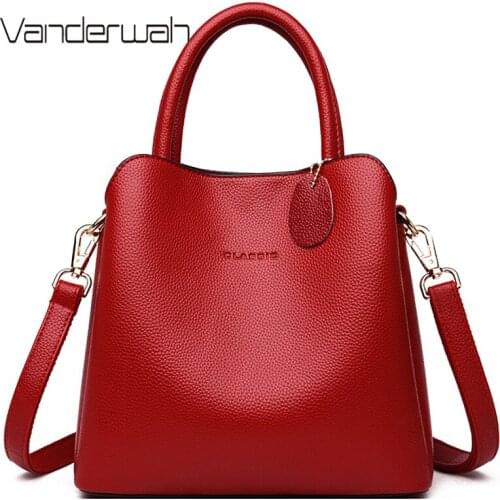 Casual Large Capacity Bucket Bag PU Leather Shoulder Bags 2020 New Luxury Handbags Women Bags Designer Simple Ladies Trended Bag