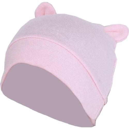 Cute Ears Baby Hat Solid Color Beanie Cap Newborn Infants Toddler Autumn Winter Bonnet Shower Gifts