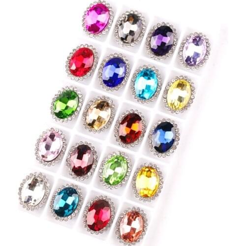 Glass crystal with rhinestones Oval shape in Silver claw settings 10*14mm Sew on rhinestone wedding dress diy trimming