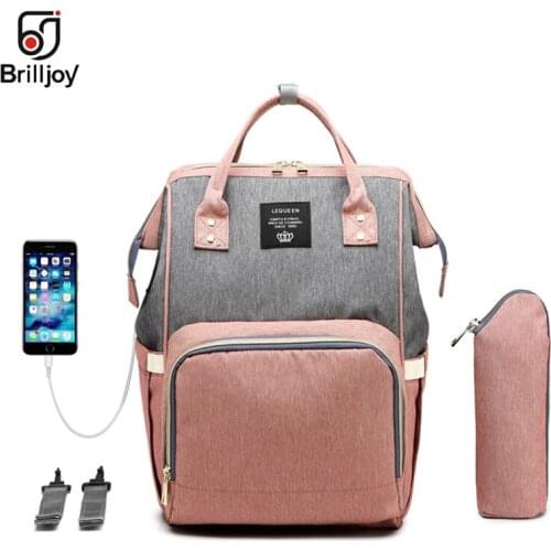 Brlljoy Mummy Bags Maternity Travel Backpack USB Baby Diaper Bags Large Nappy Bag Upgrade Waterproof Nursing for Mom New