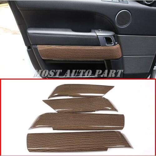 ABS Plastic Sands Wood Grain Inner Door Panel Frame Cover Trim For Land Rover Range Rover Sport 2014-2017 4pcs Car Decoration