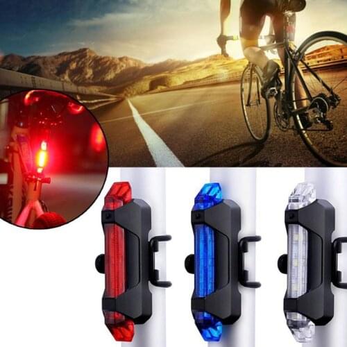 Waterproof Bike Bicycle light LED Taillight Rear Tail Safety Warning Cycling Portable Light, USB Style Rechargeable or Battery S