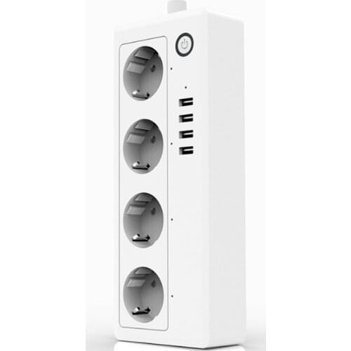 Wifi Smart Socket EU Plug Timer Remote Control 4-Outlet Surge Protector Smart Power Strip Work For Alexa/ Google Home/ IFTTT