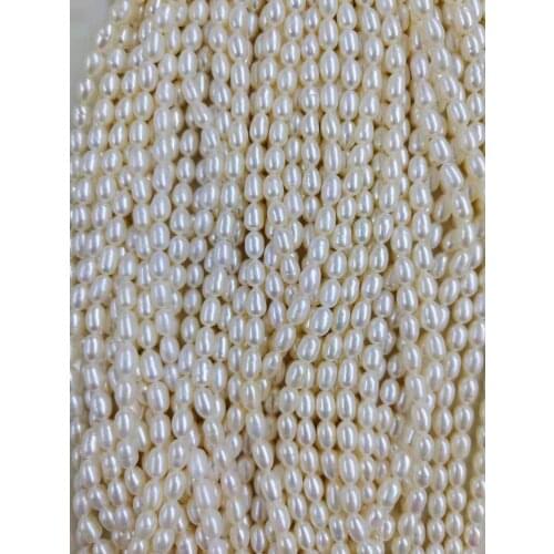 38 cm DIY pearl beads,100% nature freshwater pearl material with oval shape,rice pearl diameter 6-7 and 7-8 mm A+ grade