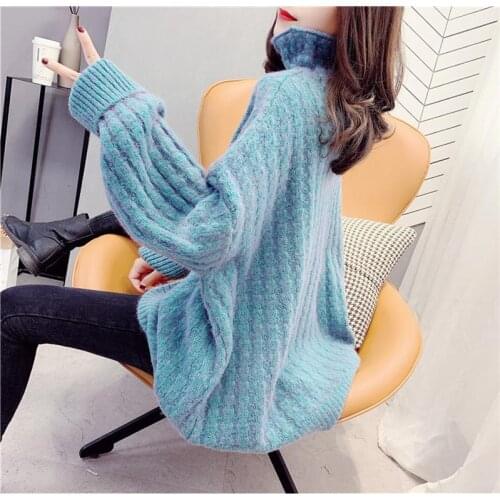 Half-Collar Linen Flower Color Sweater Womens Retro Artistic Pullover Spring New Korean Style Loose Wear