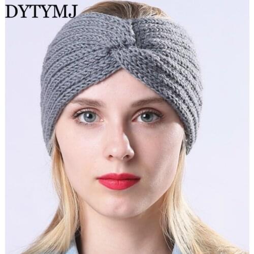 DYTMYJ Winter Cap Solid Color Knitted Hats Ponytail Beanie Winter Hat Women Braided Hair Band Warm Beanies Twisted Knot Ear