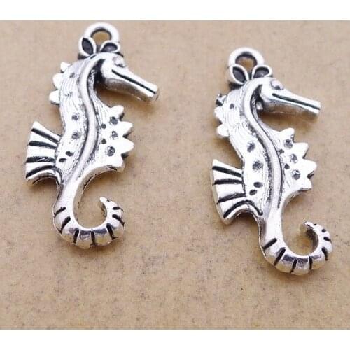10 pieces/lot 14*28mm sea horse hippocampus charm Antique silver color metal necklace pendant bracelet earring key chain DIY