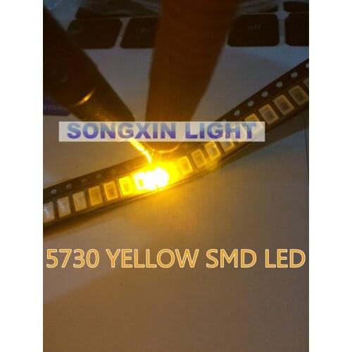 1000pcs 5630/5730 SMD/SMT YELLOW SMD 5730 LED Surface Mount Yellow 2.0~2.6V 580-590nm Ultra Birght Led Diode Chip 5730 Yellow