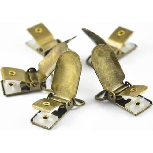 20PCS/LOT 0.6"Inch 15 mm Metal Hook Paci Pacifier Suspender Clips Holders for Craft Project