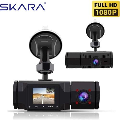 Dual Lens Dash Cam Car Camera Mini DVR 1080P Front/Inside Lens Car Video Recorder Driving Recorder Night Vision 24h Parking Mode