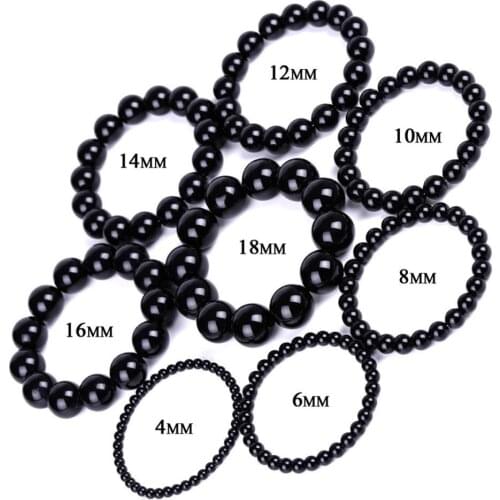 6pcs Natural Stone 4MM 6MM beads Obsidian bracelet buddhist prayer blessing black agates Healing Treat for Jewelry Making Free
