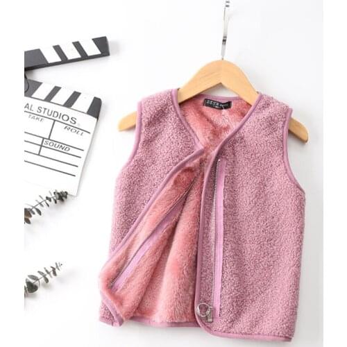 9 Colors Children Teddy Fleece Vest Jacket 2020 Autumn Winter Warm Outerwear Coat For Baby Boys Girls 90-140 Waistcoat Cardigan