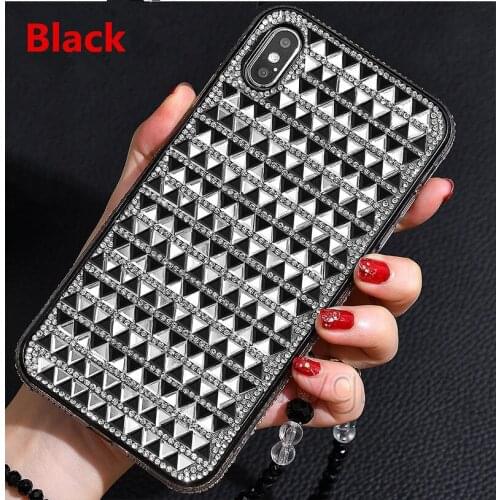 Girl Women Luxury Newest Blind Diamond Cases for iPhone 12 11 Pro XR X XS Max 6S 7/8 Plus + Black Mobile Phone Hybrid Cover