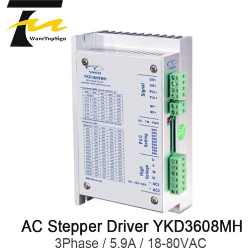 YAKO Stepper Motor Driver YKD3608MH 3Phase Input Voltage AC18-80V 5.9A 350HZ Match Motor 57~86mm