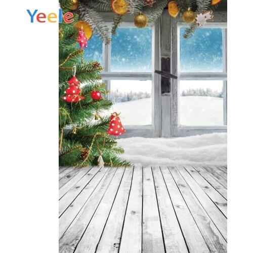 Yeele Christmas Photocall WIndow Decors Pine Snow Photography Backdrops Personalized Photographic Backgrounds For Photo Studio