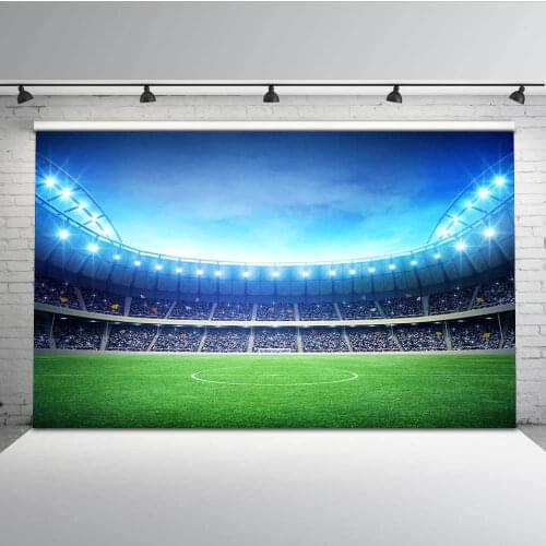 Mehofoto Stadium Background for Photography Soccer Field Photo Backdrop Booth Studio World Football Match MW-122