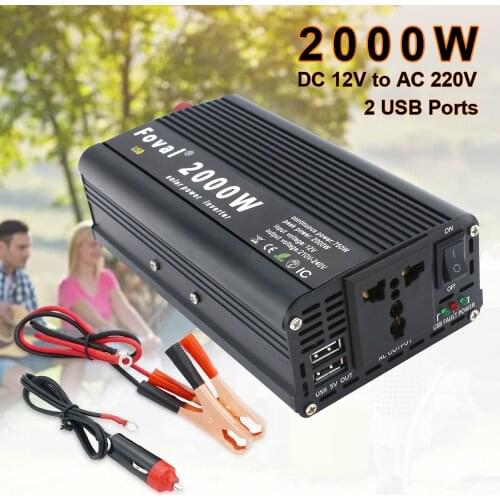 Car boost power inverter to ac for laptop hybrid sinus inverter board 12v 2000w 220v Voltage Converter with Circuit Protection