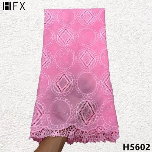 HFX New Arrival African Lace Fabric Chiffon Lace With Cord Lace French Lace Fabric Nigerian Lace Tulle Lace For Dress X5602