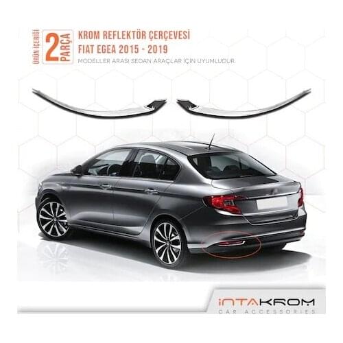 For Fiat Egea Chrome Reflector Frame 2 Piece 2015 AND OVER SD Chromium Styling Accessories Sedan Chassis Modified Car Exterior accessory