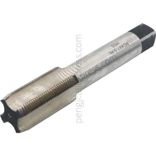 Machine Tap M24 x 1.5 mm Pitch Thread Pitch 4 Flutes, High Speed Steel Thread Forming Pointed Tap, HSS Metric Screw Plug Tap