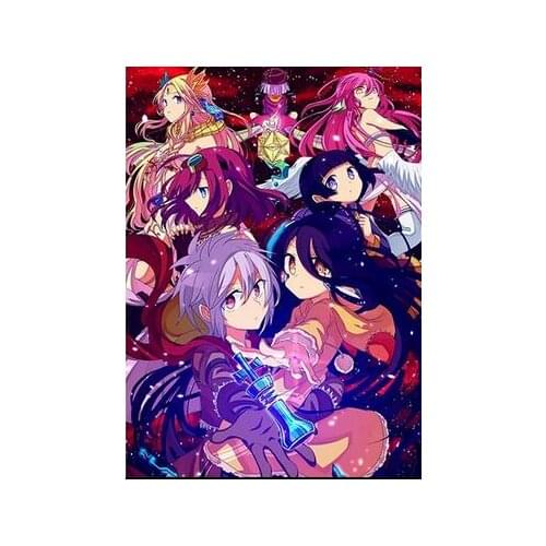 Lot style Choose Japanese Anime No Game No Life Sora Shiro Zero Shuvi Dola Art print Silk poster Home Wall Decor