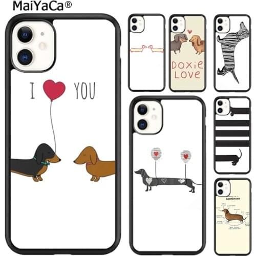 MaiYaCa Dachshund Sausage Dog Lover heartbeat Phone Case For iPhone SE 6s 7 8 plus X XR XS 11 12 pro max Samsung S8 S9 S10 shell
