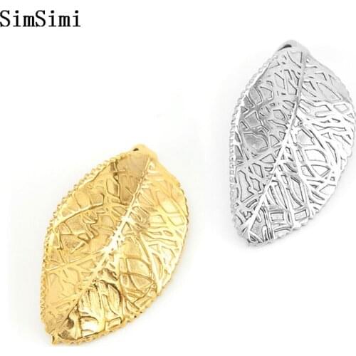 Little Charm Artificial Leaf Stainless Steel Mini Plant Leave Fashion Jewelry Making for Men Women Wholesale 50pcs