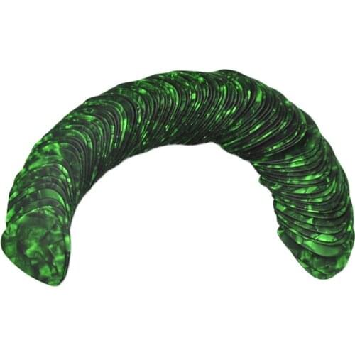 Lots of 100pcs New Medium 0.71mm Blank Guitar Picks Plectrums Celluloid Pearl Green