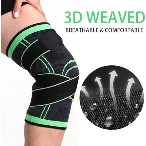 Knee Support Pads 3D Compression Pressurized Elastic Brace Belt Running Basketball Sports Non-slip Breathable Kneecap Protector
