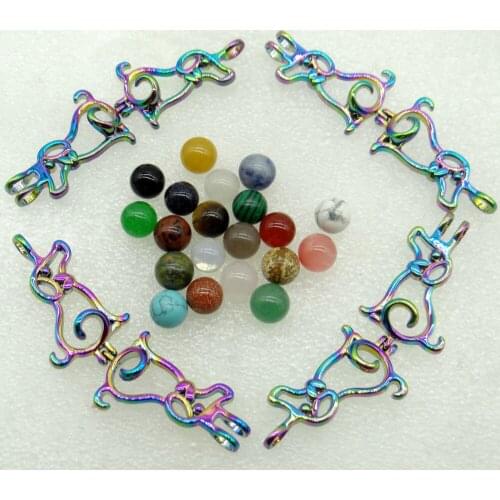 Natural Stone aventurine Quartz Crystal amethyst Lucky bead Titanium dog Pendant for Diy Jewelry Making necklace woman man 10PC