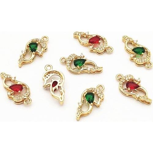 New arrival! 21x10mm 50PCS Crystal/Cubic Zirconia dolphin charm for Hand Made Earrings DIY parts,Jewelry Findings & Component