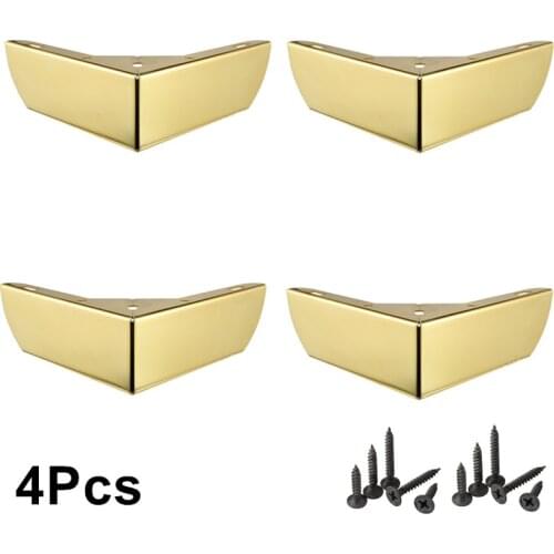 4pcs Golden Furniture Legs with Screws Tv Stands Foot for Cabinet Table Legs Floor Chair Beds Support Furniture Accessories