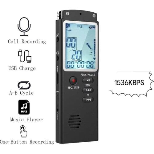 Portable Digital Voice Recorder Voice Activated Digital Sound Audio Recorder Recording Dictaphone MP3 Player