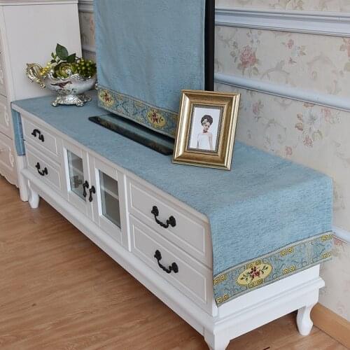 Simple TV Cabinet Tablecloth Fabric Covering Cloth Rectangular Home Living Room Long Tea Table TV Cabinet Curtain Cover Towel