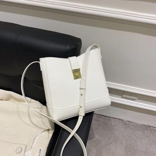 Simple shoulder bag new style lady bag solid color leather female bag trend brand messenger bag briefcase document bag
