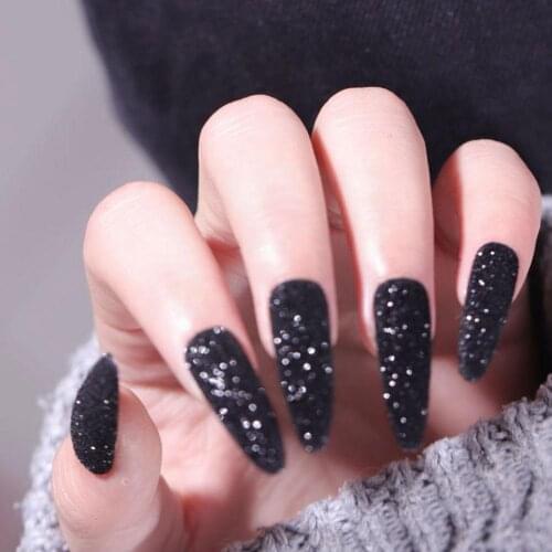 Shining Sugar Nail Powder Hair Wool Shining Nail Art Black Nail Dust Dipping Pigment Powder Art Decoration Art Nail DIY Gli A2D3