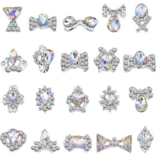 Swarovsky Shiny Zircon Crystal Rhinestones For Nail Alloy Gold Nail Art Decorations Fashion Jewelry Ornaments