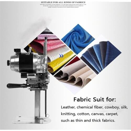 10" Vertical Cloth Cutting Machine, 750W 220V Straight Knife Electrical Industrial Fabric Cutter, Automatic Knife Sharpening
