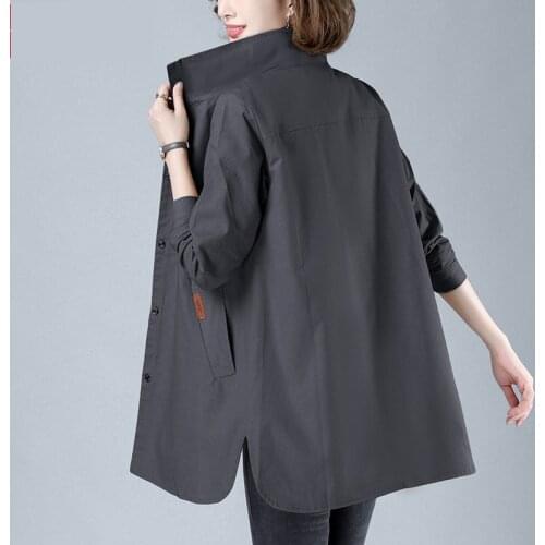 Female Windbreaker 2021 Spring Autumn New Fashion Mid-length Womens Thin Outwear Casual Loose Long-sleeved Womens Trench Coat