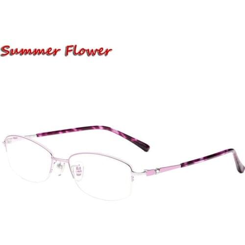 Chashma Women Glasses Frame Titanium Prescription Glasses Spectacles Pink Light Weight Eyewear