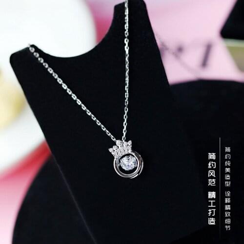 925 sterling silver zircon Crown necklaces & pendants for women long statement necklace fashion sterling-silver-jewelry